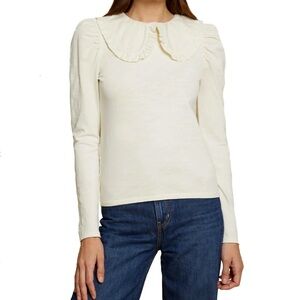 Nation LTD Patsy Peter Pan Cream Long Sleeve Women's Top